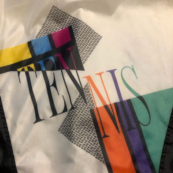 80’s Colorblock Tennis Windbreaker Zip Bomber Athletic Jacket Medium by Tail - Picture 2 of 7